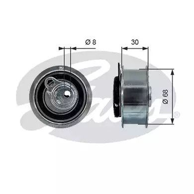 Натяжной ролик, ремень ГРМ без кронштейна, GATES (T43219)
