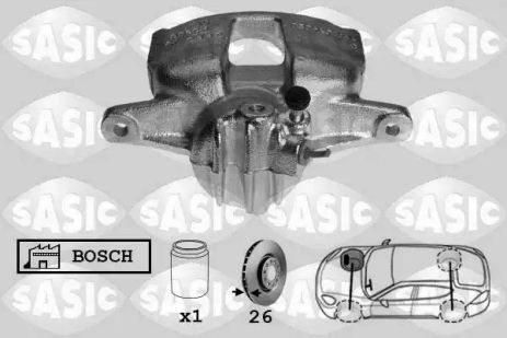 Супорт передній R 26mm (тип Bosch) Kangoo/Berlingo/Partner, 6500009 (Sasic)