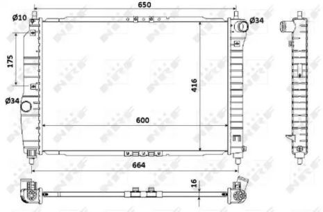 Радиатор охлаждения двигателя CHEVROLET (GM) Aveo 06- (NRF), NRF (53902)