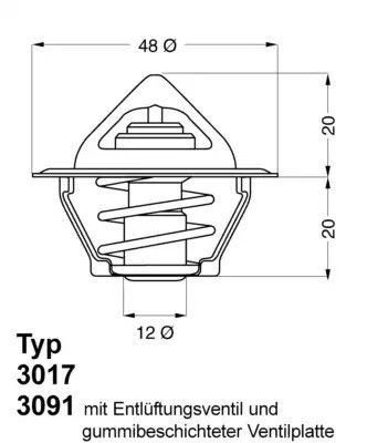 Термостат DAEWOO NEXIA; OPEL ASTRA, CORSA (Wahler), WAHLER (301792D2)