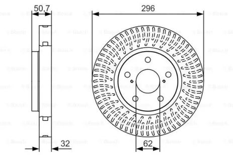 Диск гальмівний TOYOTA MARK, LEXUS IS, LEXUS GS, BOSCH (0986479T38)