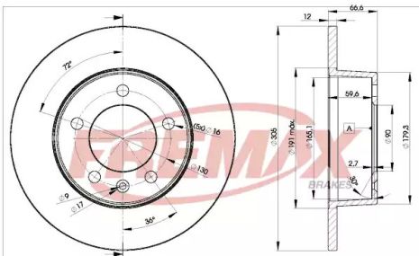 Диск тормозной, FREMAX (BD1410)