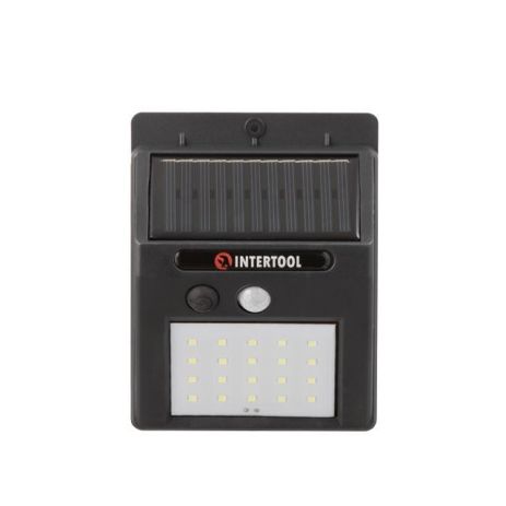 Батарея лампа 20 SMD, вулиця, сонячна панель, датчик трафіку Intertool LB-0112