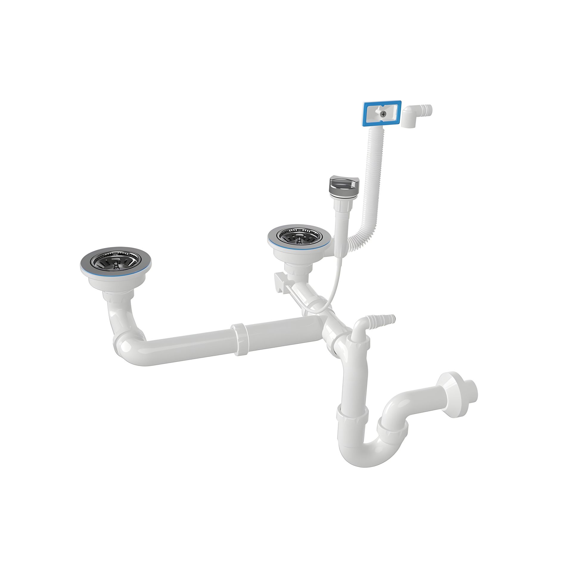 Сифон-автомат для мийки подвійної з переливом 3 1/2 Nova 1199 Сифон-автомат для мийки подвійної з переливом 3 1/2 Nova 1199