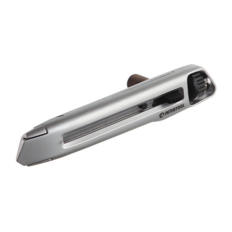 Ніж сегментним 18 мм, металевий, посилений, гвинтова фіксація INTERTOOL HT-0512