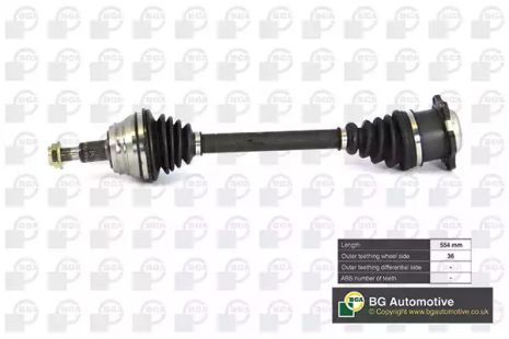 Полуось Octavia/Golf 1.6-2.3 97-06 (36z/544mm) L, BGA (DS9619L)