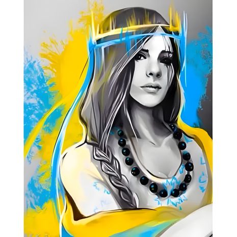 Алмазная мозаика "Украинская девушка" 40х50 см, ColorArt SP107