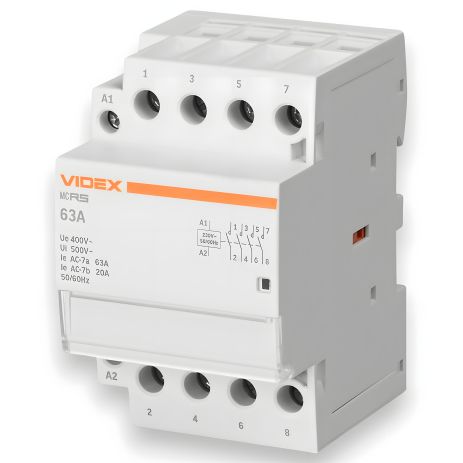 Контактор модульний 4п 63А 4НВ VF-RS-MC4O-63 VIDEX RESIST