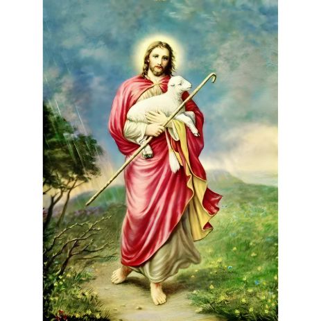 Алмазная мозаика Иисус с ягненком 40х50 см ColorArt SP109