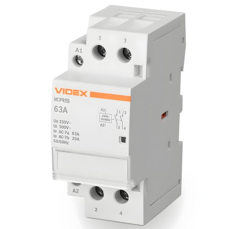 Контактор модульний 2п 63А 2НВ VF-RS-MC2O-63 VIDEX RESIST