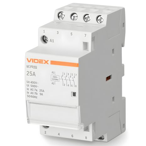Контактор модульный 4п 25А 4НВ VF-RS-MC4O-25 VIDEX RESIST Контактор модульный 4п 25А 4НВ VF-RS-MC4O-25 VIDEX RESIST