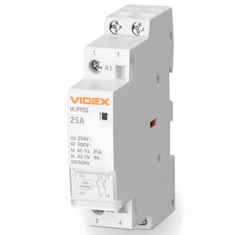 Двухполюсный модульный контактор на 25А VF-RS-MC2O-25 VIDEX RESIST Двухполюсный модульный контактор на 25А VF-RS-MC2O-25 VIDEX RESIST