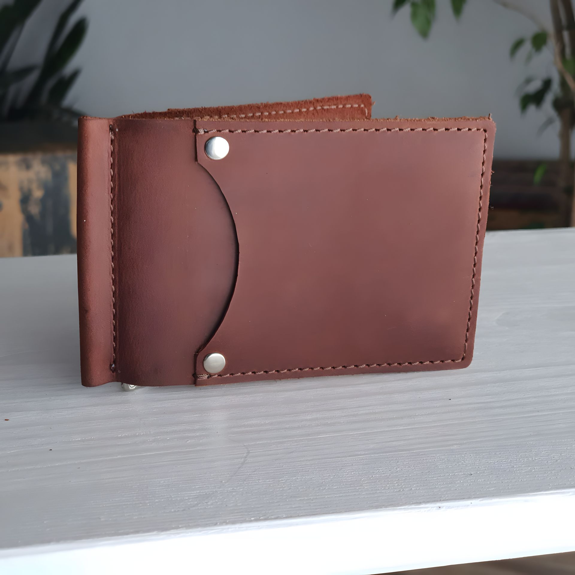 Гаманець GS з притиском шкіряний коньячний Гаманець GS з притиском шкіряний коньячний