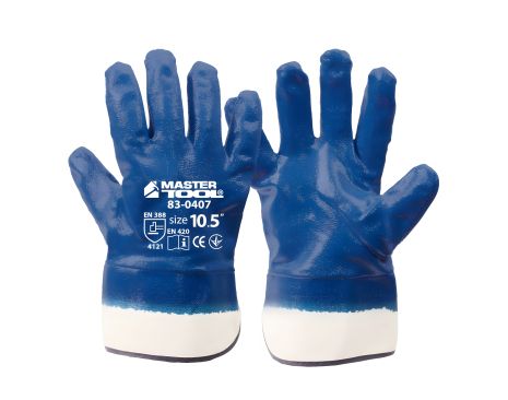 Масло-бензостійкі рукавички з повним нітриловим покриттям 10.5" 12 пар сині MASTERTOOL 83-0407doz Масло-бензостійкі рукавички з повним нітриловим покриттям 10.5" 12 пар сині MASTERTOOL 83-0407doz