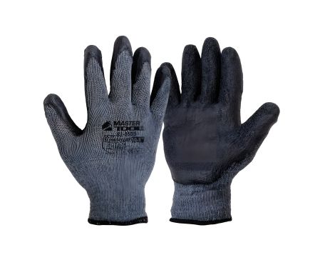 Утепленные хлопковые перчатки CRINKLE LATEX COTTON с латексным покрытием, 10.5", серо-черные MASTERTOOL 83-0605 Утепленные хлопковые перчатки CRINKLE LATEX COTTON с латексным покрытием, 10.5", серо-черные MASTERTOOL 83-0605