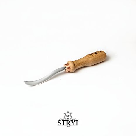 Стамеска клюкарза отлогая 10мм STRYI Profi для резьбы по дереву