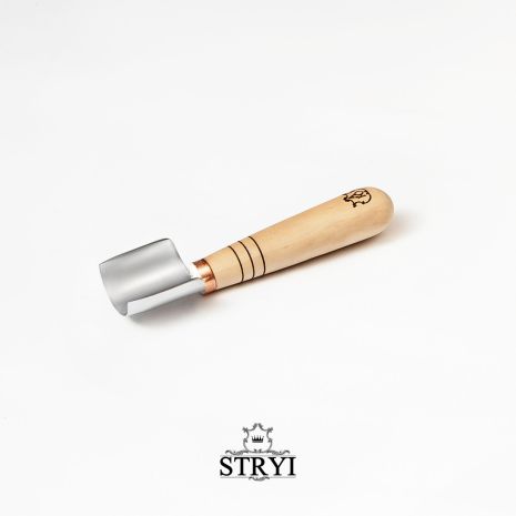 Короткая полукруглая ровная стамеска 40мм Адольфа Юрьева для геометрической резьбы