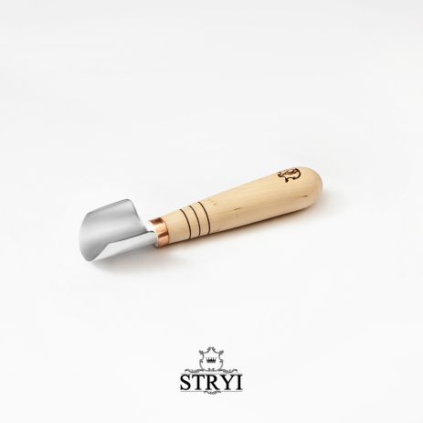 Короткая полукруглая скошенная стамеска 30мм АЮ-STRYI Profi для геометрической резьбы