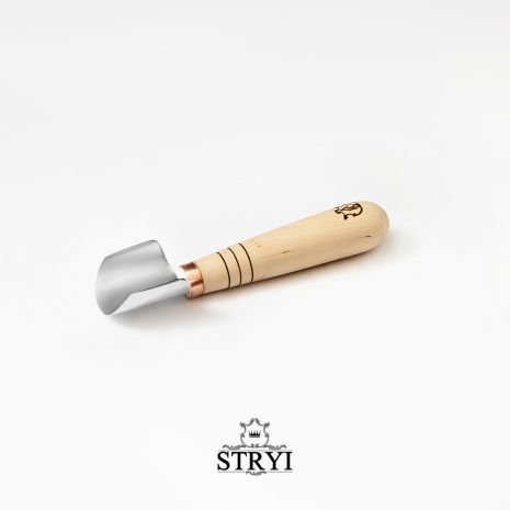 Короткая полукруглая скошенная стамеска 30мм АЮ-STRYI Profi для геометрической резьбы