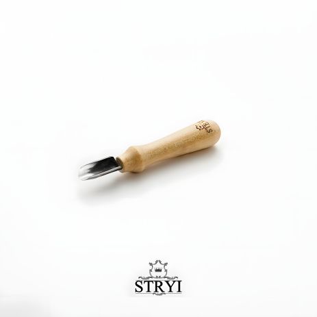 Коротка напівкругла стамеска 20мм від АЮ-STRYI Standard для геометричного та гуцульського різьблення