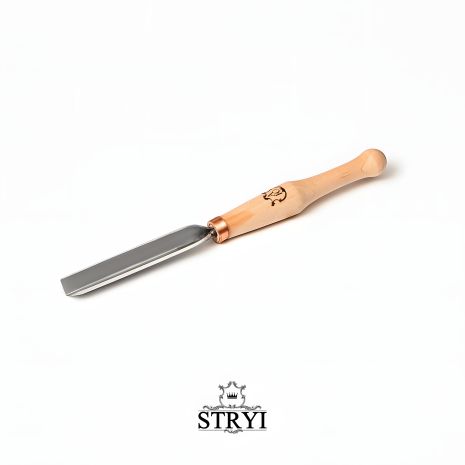 Угловая прописная стамеска 15мм АЮ-STRYI Profi для геометрической резьбы по дереву