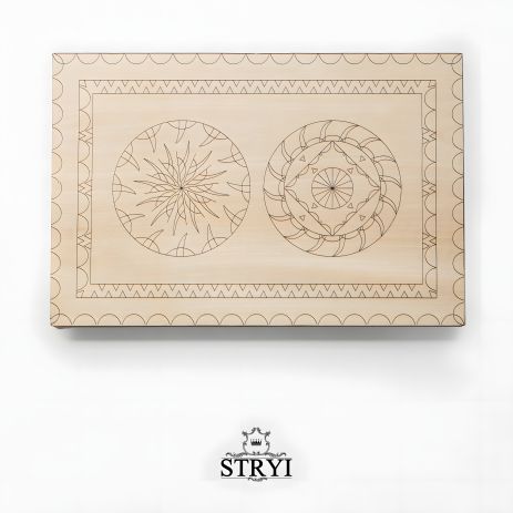 Дощечка тренировочная STRYI для резьбы с чертежом А4 №1, липа, 300*200*20мм