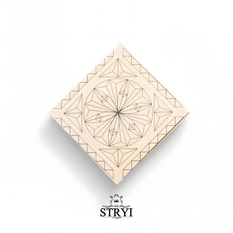 Тренувальна дошка STRYI для різьблення з кресленням, липа, 100х100х20мм