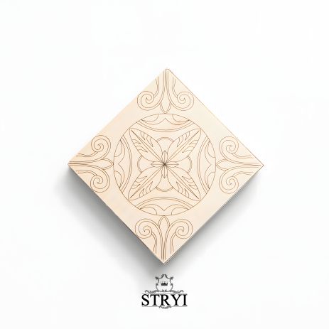 Липовая тренировочная дощечка STRYI для резьбы с чертежом, размер 100*100*20мм