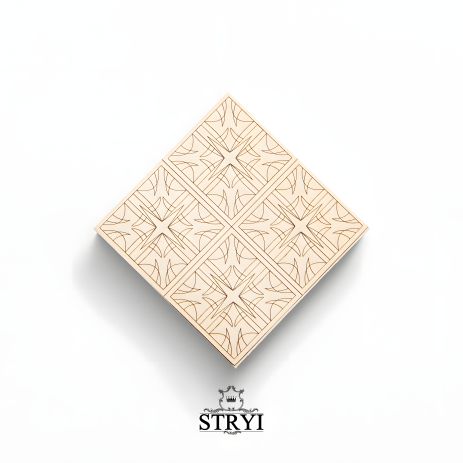 Липовая тренировочная дощечка STRYI для резьбы с чертежом, размер 100*100*20мм