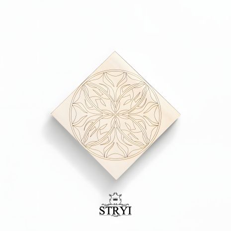 Доска тренировочная STRYI для резьбы с чертежом, липа, 100х100х20мм.