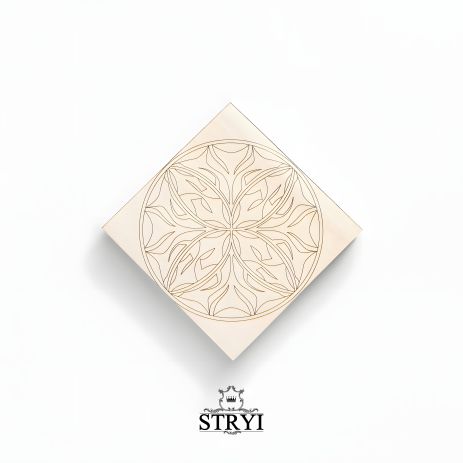 Доска тренировочная STRYI для резьбы с чертежом, липа, 100х100х20мм.