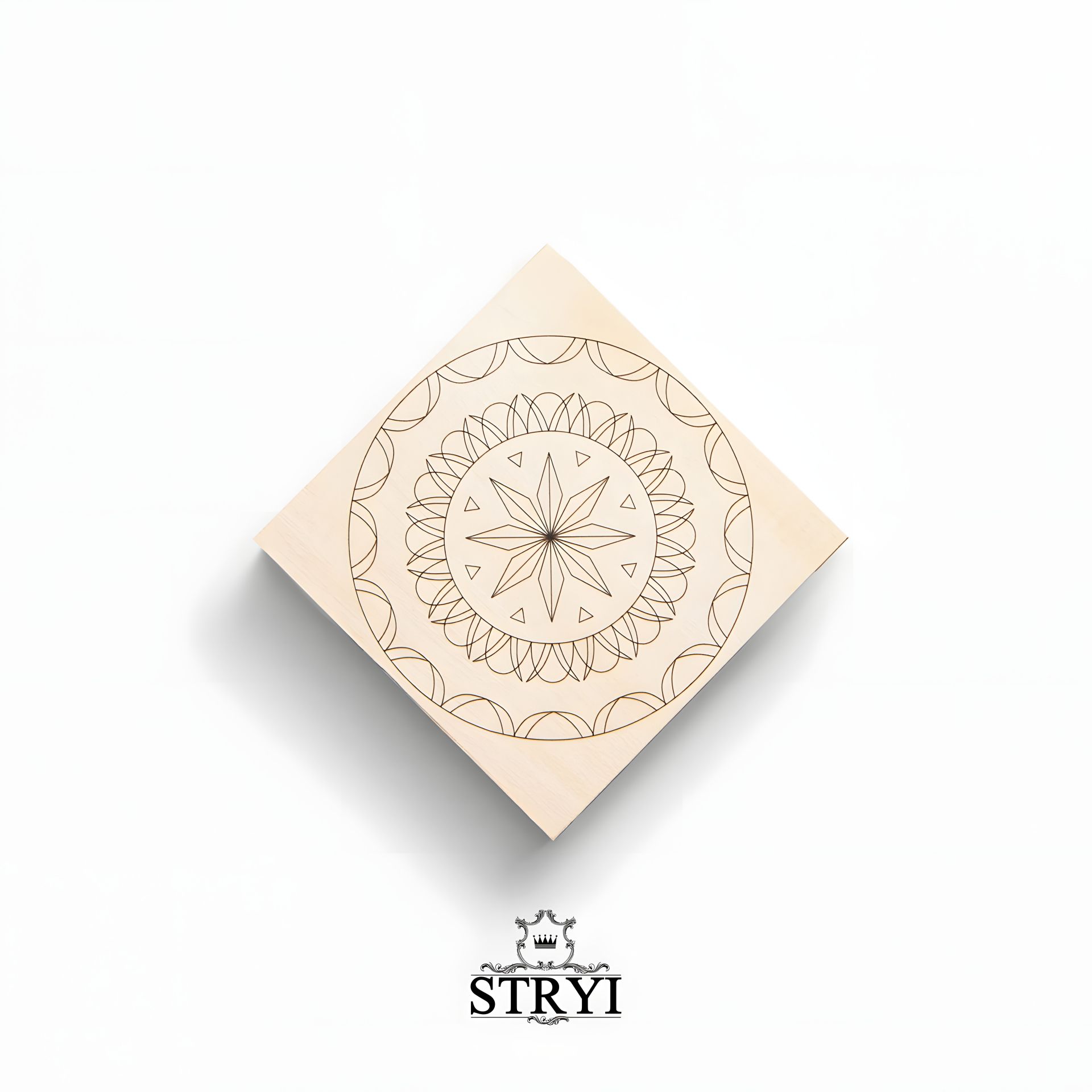 Липовая тренировочная дощечка STRYI для резьбы с чертежом, размер 100*100*20мм Липовая тренировочная дощечка STRYI для резьбы с чертежом, размер 100*100*20мм