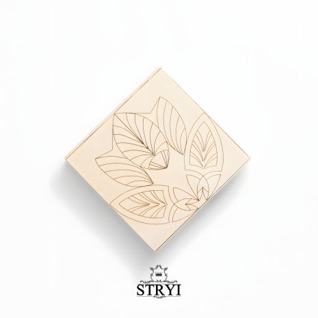 Липовая тренировочная дощечка STRYI для резьбы с чертежом, размер 100*100*20мм