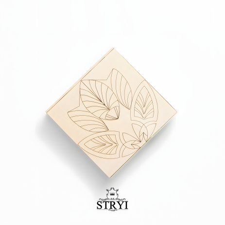 Тренувальна дошка STRYI для різьблення з кресленням, липа, 100х100х20мм