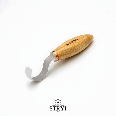 Стамеска ложкоріз 40 мм STRYI Profi для вирізання дерева (для лівої руки) Стамеска ложкоріз 40 мм STRYI Profi для вирізання дерева (для лівої руки)