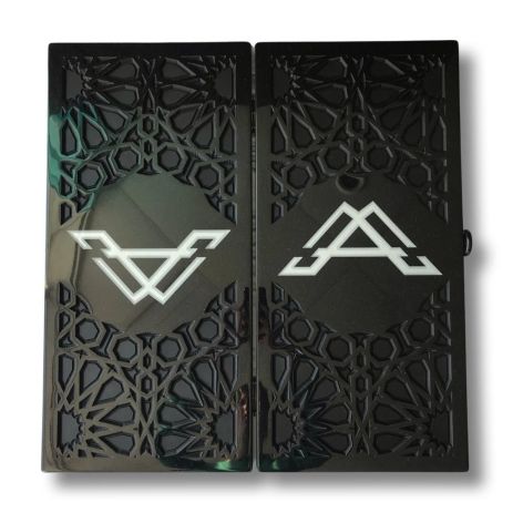 Нарди з чорного каменю з логотипом 58×28×5см