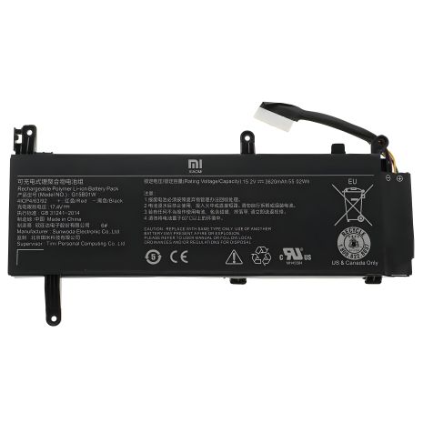 Батарея для ноутбука Xiaomi G15B01W (Mi Gaming Laptop 2019) 15.2V 55.02Wh 3620mAh Replacement Battery