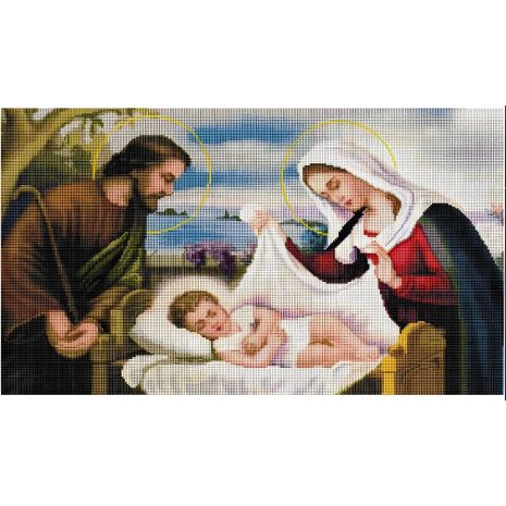 Алмазна мозаїка "Ікона Ісус в колисці" 40х70 см від ColorArt SS802