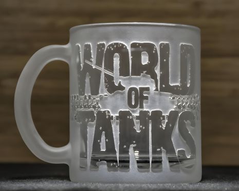 Гравированная чашка World of Tanks Игра танки, матовая SandDecor