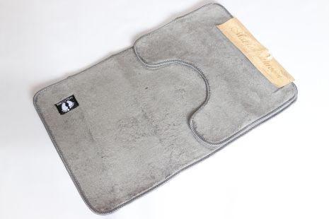 Набір килимків для ванної кімнати 80*50 см+ 40*50 см Monfino MF-5213/grey Набір килимків для ванної кімнати 80*50 см+ 40*50 см Monfino MF-5213/grey