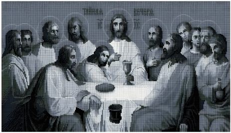 Ікона Алмазна мозаїка Тайна вечеря в сірих кольорах 40х70 см ColorArt SS809