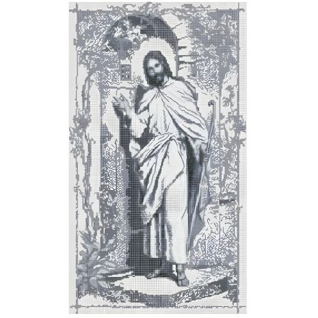 Алмазная мозаика "Икона Иисус стучится в дверь" в сером цвете 40х70 см, ColorArt SS812 Алмазная мозаика "Икона Иисус стучится в дверь" в сером цвете 40х70 см, ColorArt SS812