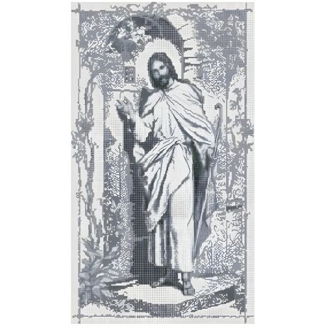 Алмазная мозаика "Икона Иисус стучится в дверь" в сером цвете 40х70 см, ColorArt SS812 Алмазная мозаика "Икона Иисус стучится в дверь" в сером цвете 40х70 см, ColorArt SS812