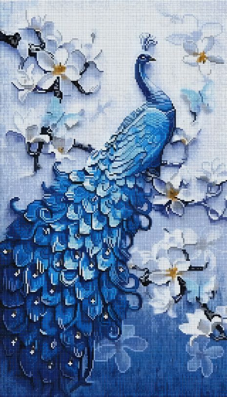 Алмазна мозаїка ColorArt SS815 Пава у квітах 40х70 см