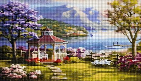 Краєвид з альтанкою алмазна мозаїка 40х70 см ColorArt SS813 Краєвид з альтанкою алмазна мозаїка 40х70 см ColorArt SS813