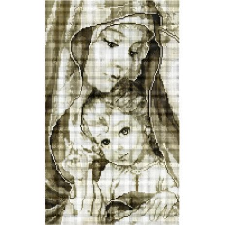 Алмазная мозаика Икона Богородицы с Иисусом, сепия 30х50 см, ColorArt TP900 Алмазная мозаика Икона Богородицы с Иисусом, сепия 30х50 см, ColorArt TP900