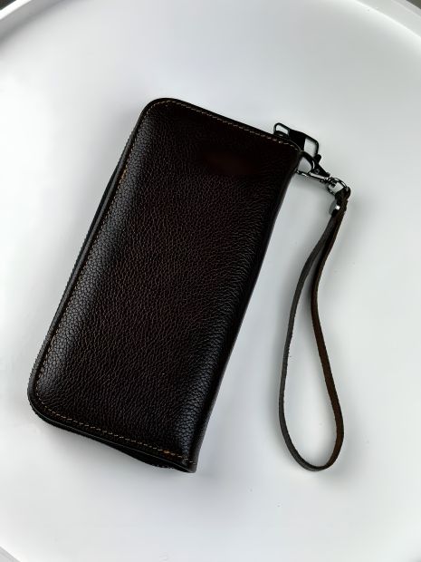 Гаманець чоловічий з натуральної шкіри клатч коричневий