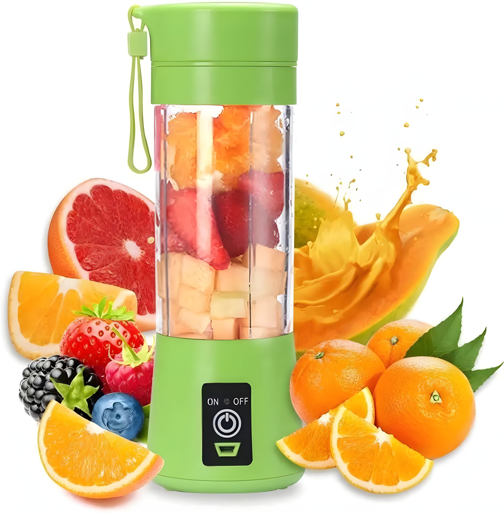 Зеленый портативный USB блендер для смузи и фрешов Зеленый портативный USB блендер для смузи и фрешов