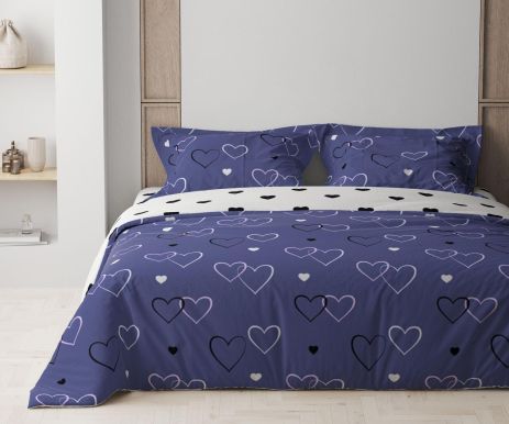 Комплект постільної білизни ТЕП "Happy Sleep" NAVY BLUE LOVE, 50x70 двоспальний