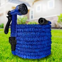 Растяжной поливочный шланг 15 метров с пистолетом на 7 положений Magic Hose, синий